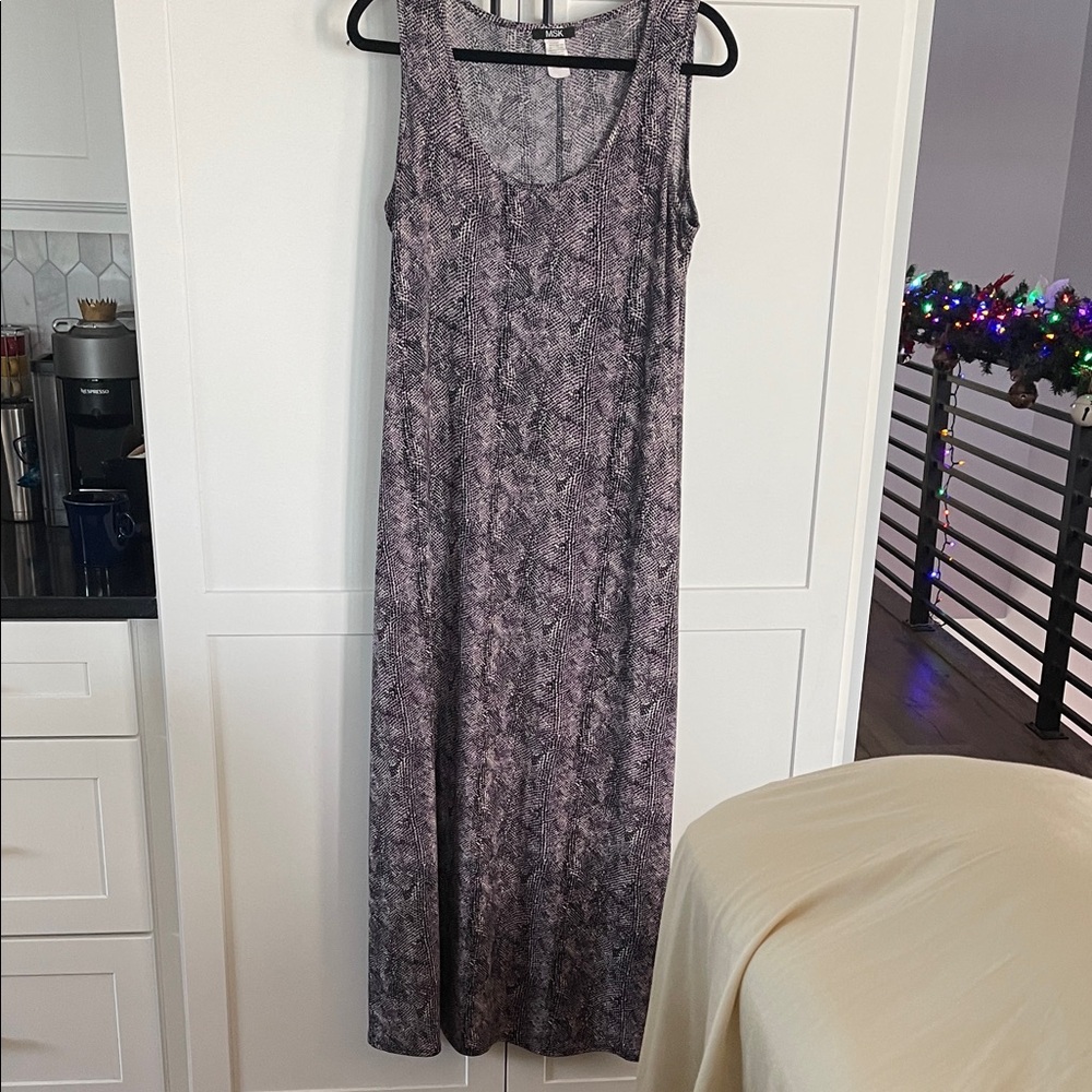 MSK Purple and Gray Maxi Dress